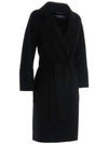 Women's Arona Belt Virgin Wool Single Coat Black - S MAX MARA - BALAAN 3