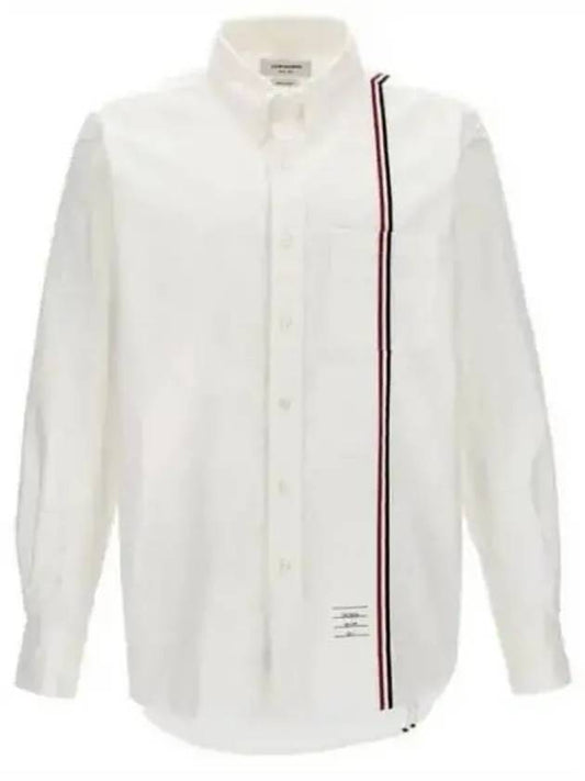 RWB Stripe Cotton Shirt White - THOM BROWNE - BALAAN 2