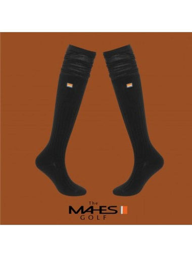 Women's Socks Black Orange Label Leg Correction Knee High Socks ASOW291 - MAHES - BALAAN 1