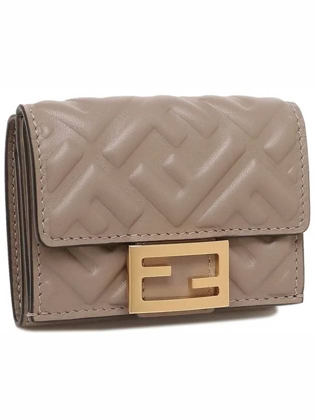 FF Baguette Flap Card Half Wallet Beige - FENDI - BALAAN 3