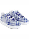 Box Check Print Leather Low Top Sneakers Royal Blue - BURBERRY - BALAAN 2