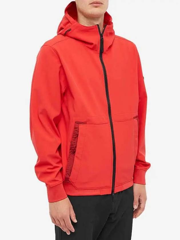 Men's Wappen Patch Softshell Zip Up Hoodie Red - STONE ISLAND - BALAAN 3