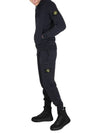 Men's Wappen Patch Cotton Fleece Track Pants Navy - STONE ISLAND - BALAAN 3