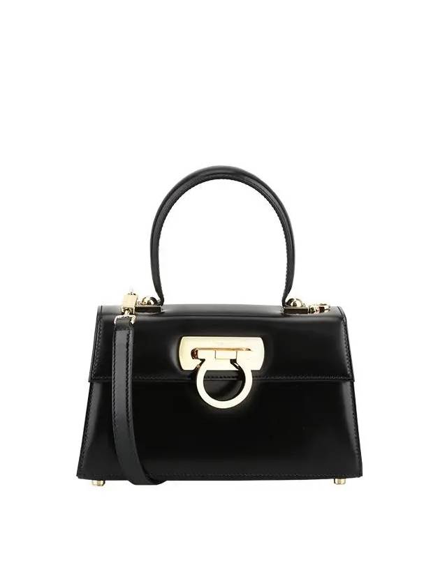 Women's Iconic Top Handle Cross Bag Black - SALVATORE FERRAGAMO - BALAAN 3