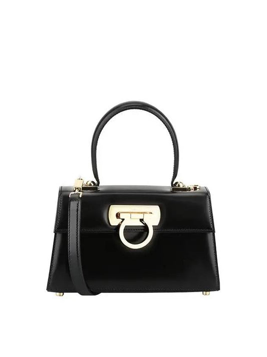 Women's Iconic Top Handle Cross Bag Black - SALVATORE FERRAGAMO - BALAAN 2