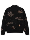 Women s logo jacquard high neck sweater 2604LXKW BLACK - BLACK&WHITE - BALAAN 2