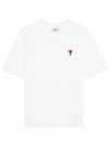 Small Heart Logo Boxy Fit Short Sleeve T-Shirt White - AMI - BALAAN 2