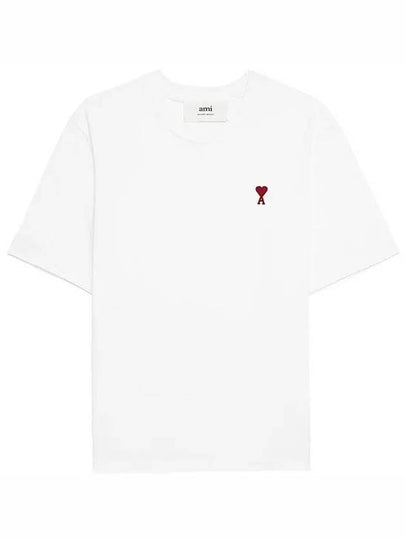 Small Heart Logo Boxy Fit Short Sleeve T-Shirt White - AMI - BALAAN 2