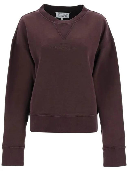 Logo Cotton Sweatshirt Burgundy - MAISON MARGIELA - BALAAN 1