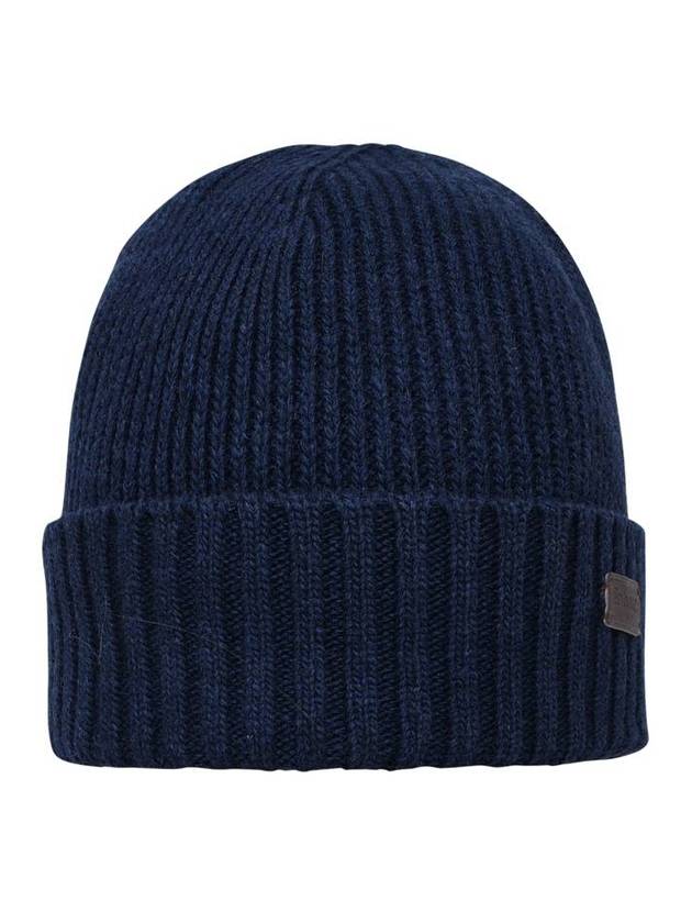 Logo Patch Carlton Cotton Beanie Navy - BARBOUR - BALAAN 1