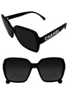 Sunglasses CH5408 1026S4 Square White Lettering Black - CHANEL - BALAAN 1