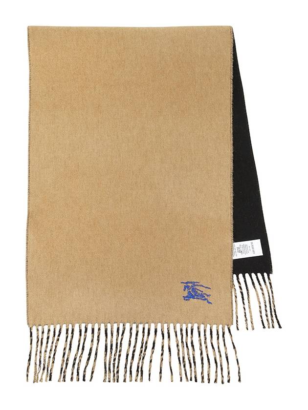 EKD Cashmere Reversible Muffler Camel Black - BURBERRY - BALAAN 2