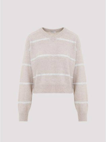 24FW Sweater MSP710602P CHL22 OYSTER - BRUNELLO CUCINELLI - BALAAN 1