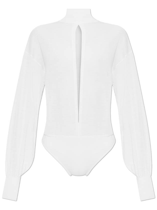 Alaïa Wool Bodysuit, Women's, Cream - ALAIA - BALAAN 1