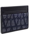 Toile Iconographe Jacquard Card Wallet Navy Black - VALENTINO - BALAAN 4