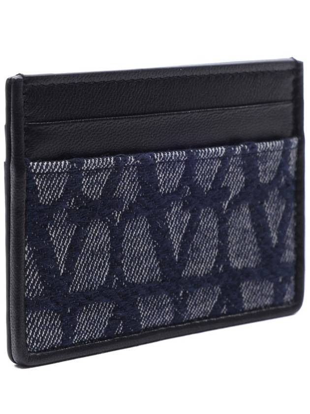 Toile Iconographe Jacquard Card Wallet Navy Black - VALENTINO - BALAAN 4