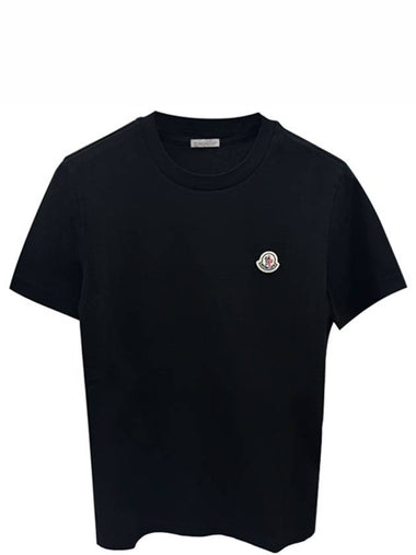 8C00025 829H8 999 Logo Patch Short Sleeve TShirt Black Men's TShirt TLS - MONCLER - BALAAN 1