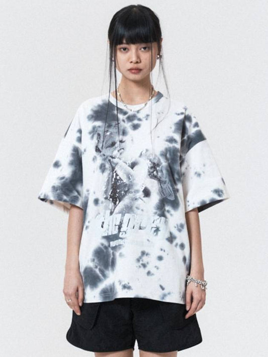 Plaster Tie Dye Overfit Short Sleeve T Shirt Gray - PEOPLE OF THE WORLD - BALAAN 1