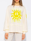 Women's Sun Smile Printing Long Sleeve T-Shirt Beige - GANNI - BALAAN 4