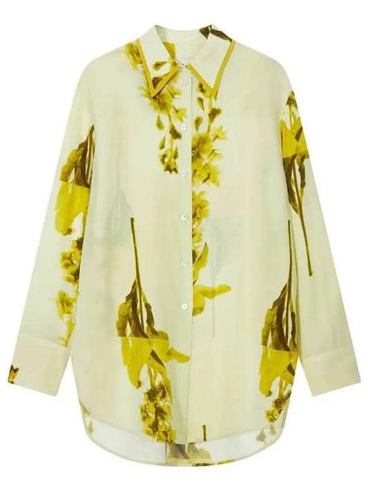 Women s Flower Print Silk Shirt Yellow 270975 - PAUL SMITH - BALAAN 1