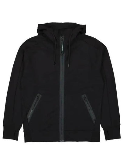 Diagonal Raised Fleece Goggle Zip-Up Hoodie Black - CP COMPANY - BALAAN 2