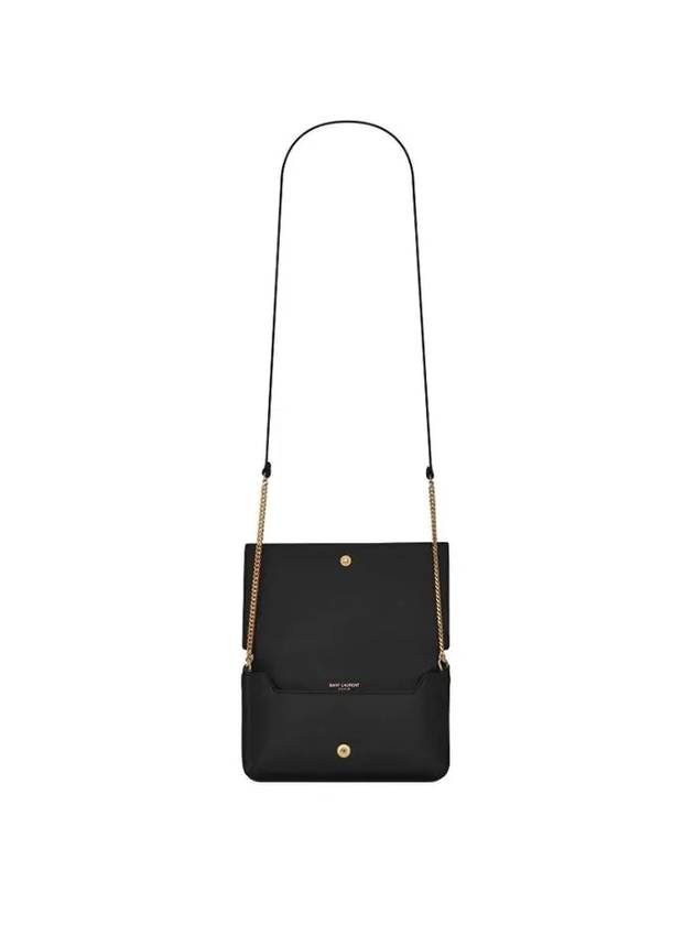 Cassandra Phone Holder Strap Cross Bag Black - SAINT LAURENT - BALAAN 7