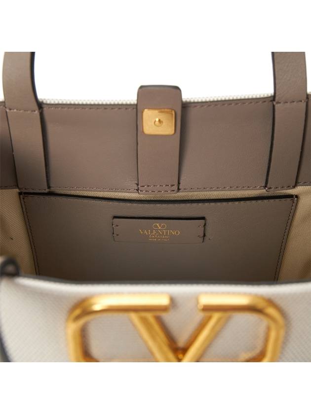 Signature V Logo Bicolor Tote Bag Grey - VALENTINO - BALAAN 10