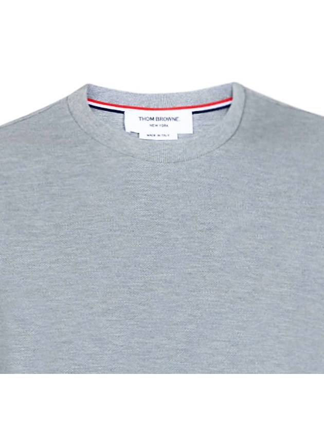 Classic Pique Rib Side Insert 4-Bar Short Sleeve T-Shirt Light Grey - THOM BROWNE - BALAAN 6