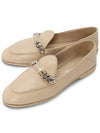 Logo Chain Metal Leather Loafers Desert Beige - MIU MIU - BALAAN 2