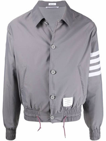 Solid Swim Tech 4-Bar Jacket Medium Grey - THOM BROWNE - BALAAN 1