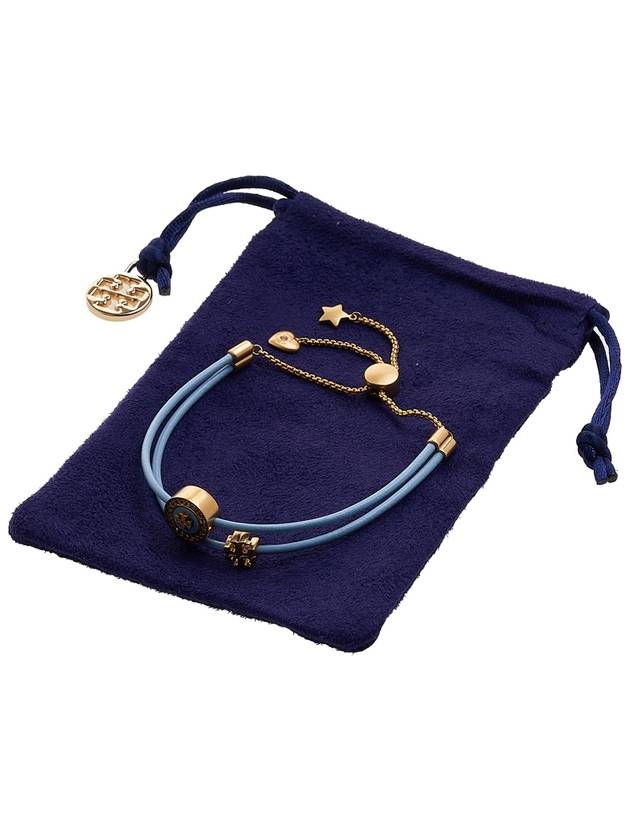 Logo Charm Drawstring Bracelet Blue - TORY BURCH - BALAAN 7