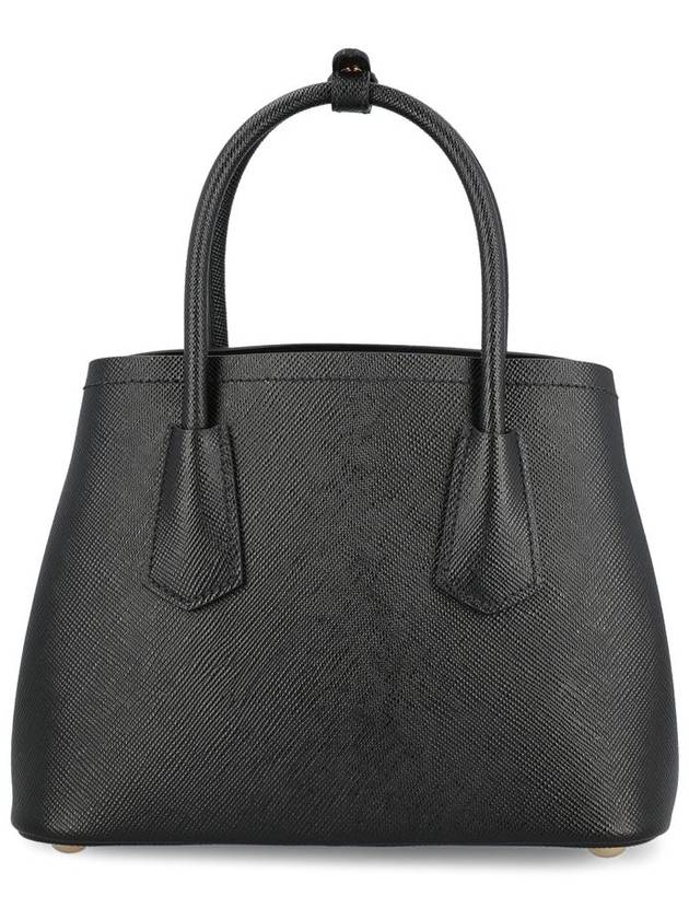 Double Saffiano Leather Mini Bag Black - PRADA - BALAAN 3