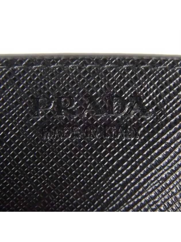 Triangle Logo Saffiano Card Wallet Black - PRADA - BALAAN 5