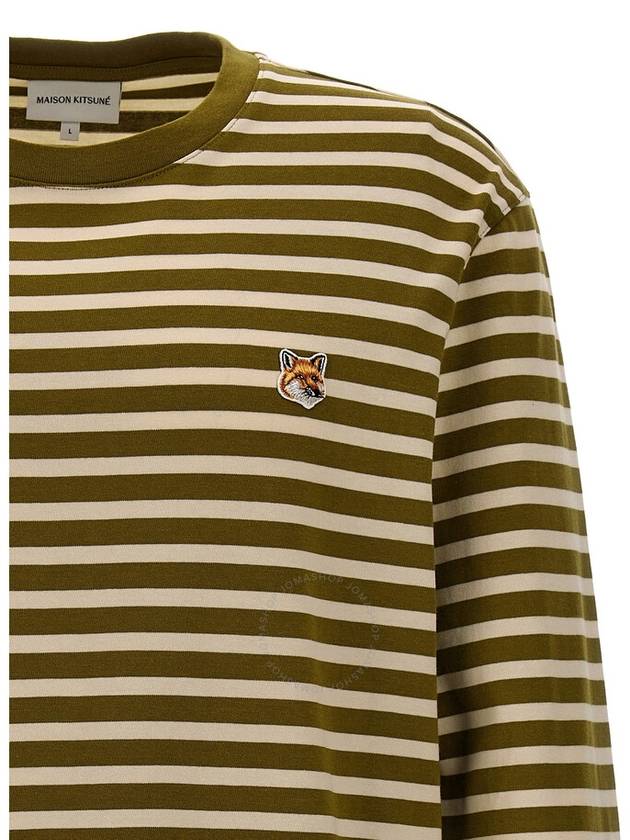 Maison Kitsune Striped Fox Head Patch T Shirt Size Large - MAISON KITSUNE - BALAAN 3