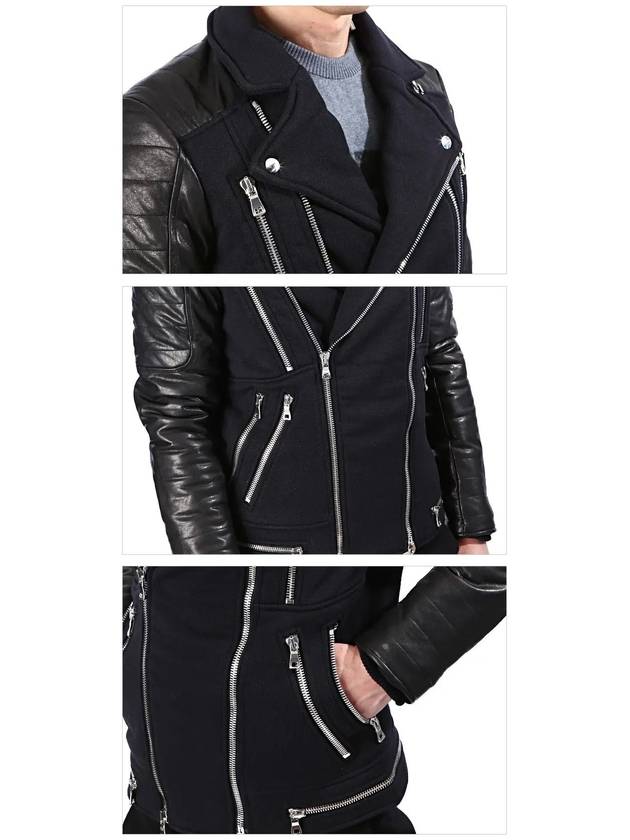 Biker Sheepskin Jacket Black - BALMAIN - BALAAN 5