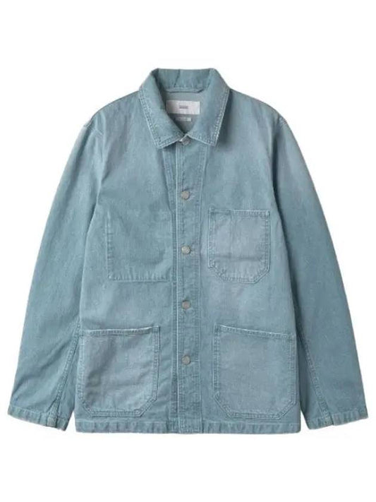 Denim multi pocket overshirt jacket light blue jumper - CLOSED - BALAAN 1