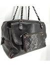 Caviar Quilted Silver Chain Boston Shoulder Bag Tote - CHANEL - BALAAN 3