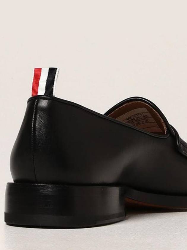 Men's Vitello Flexible Leather Sole Soft Penny Loafer Black - THOM BROWNE - BALAAN 4