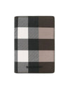 Checked Leather Card Wallet Dark Birch Brown - BURBERRY - BALAAN 1