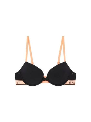 UNDERWEAR Women s Logo Banded Cotton Push Up Bra Black - EMPORIO ARMANI - BALAAN 1