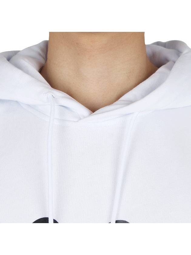 Brushed Logo Print Cotton Hoodie White - MSGM - BALAAN 6