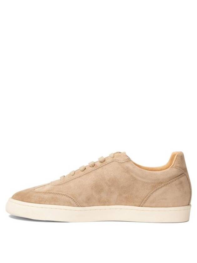 Almond Toe Leather Low Top Sneakers Sand Beige - BRUNELLO CUCINELLI - BALAAN 4