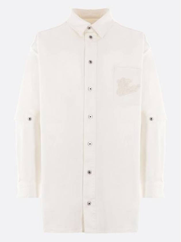 90 aposs logo applique cotton shirt OMYD059S24DEN0010202 - OFF WHITE - BALAAN 2