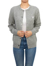 White wappen wool round neck cardigan light gray - COMME DES GARCONS PLAY - BALAAN 6