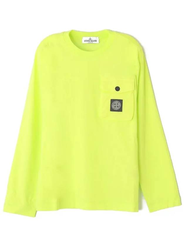 Kids Logo Pocket T shirt Neon Green 771620347 V0031 - STONE ISLAND - BALAAN 1