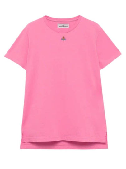 Embroided ORB Peru Short Sleeve T-Shirt Pink - VIVIENNE WESTWOOD - BALAAN 2