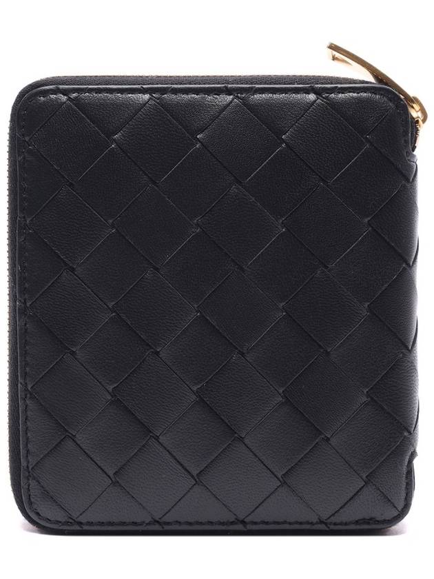 Women's Intrecciato Zipper Around Bicycle Wallet Black - BOTTEGA VENETA - BALAAN.