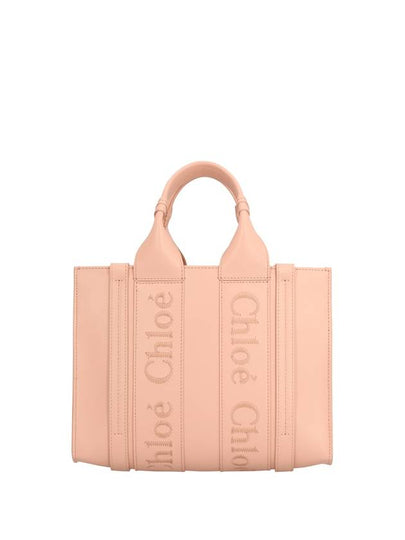 Woody Small Leather Tote Bag Cement Pink - CHLOE - BALAAN 2