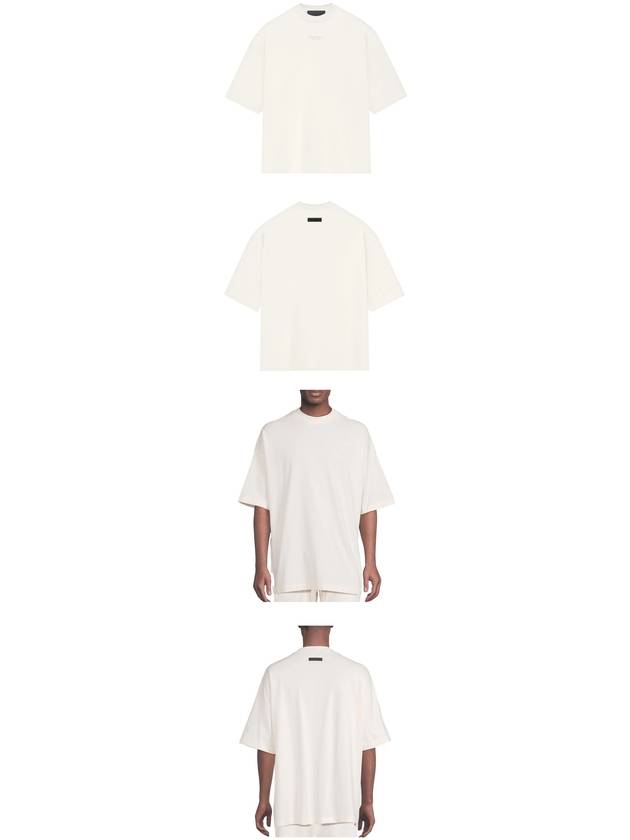 Cloud Dancer Logo Print Cotton Short Sleeve T-Shirt Off White - FEAR OF GOD ESSENTIALS - BALAAN 4