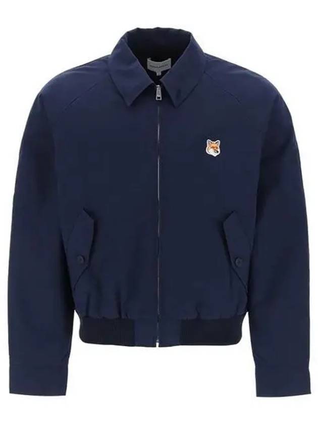 Harrington Zip-Up Jacket Navy - MAISON KITSUNE - BALAAN 2